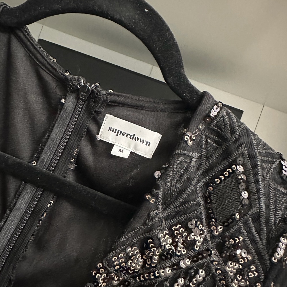 Superdown Black Sequin Dress - Picture 2 of 2